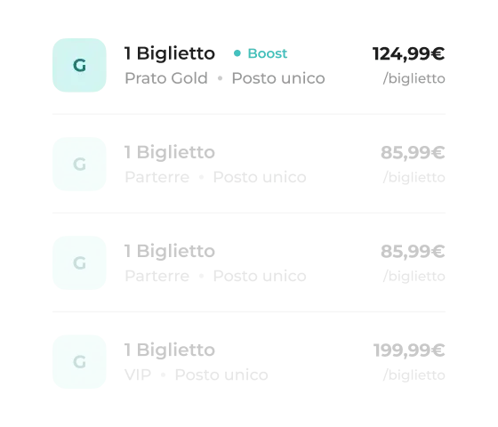 Choose from one of the available tickets